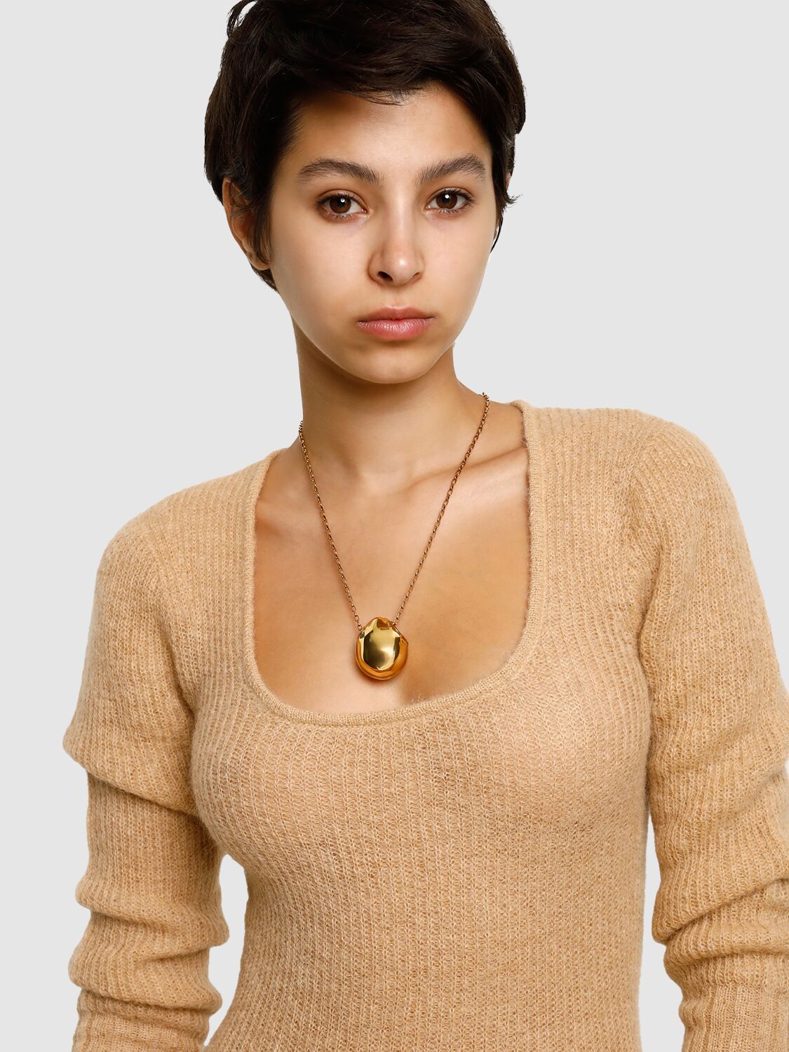 Shop Isabel Marant Shiny Bubble Charm Long Necklace In Gold