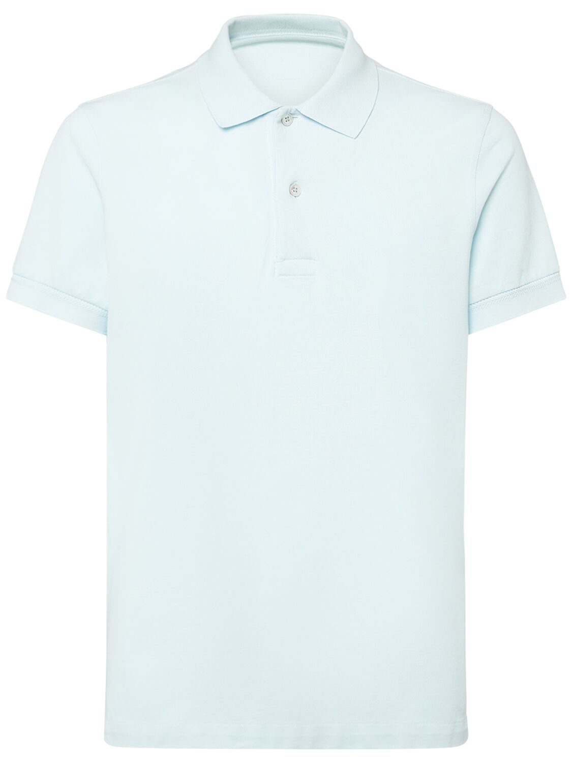 Tom Ford Tennis Cotton Piqué Polo In Crystal Blue