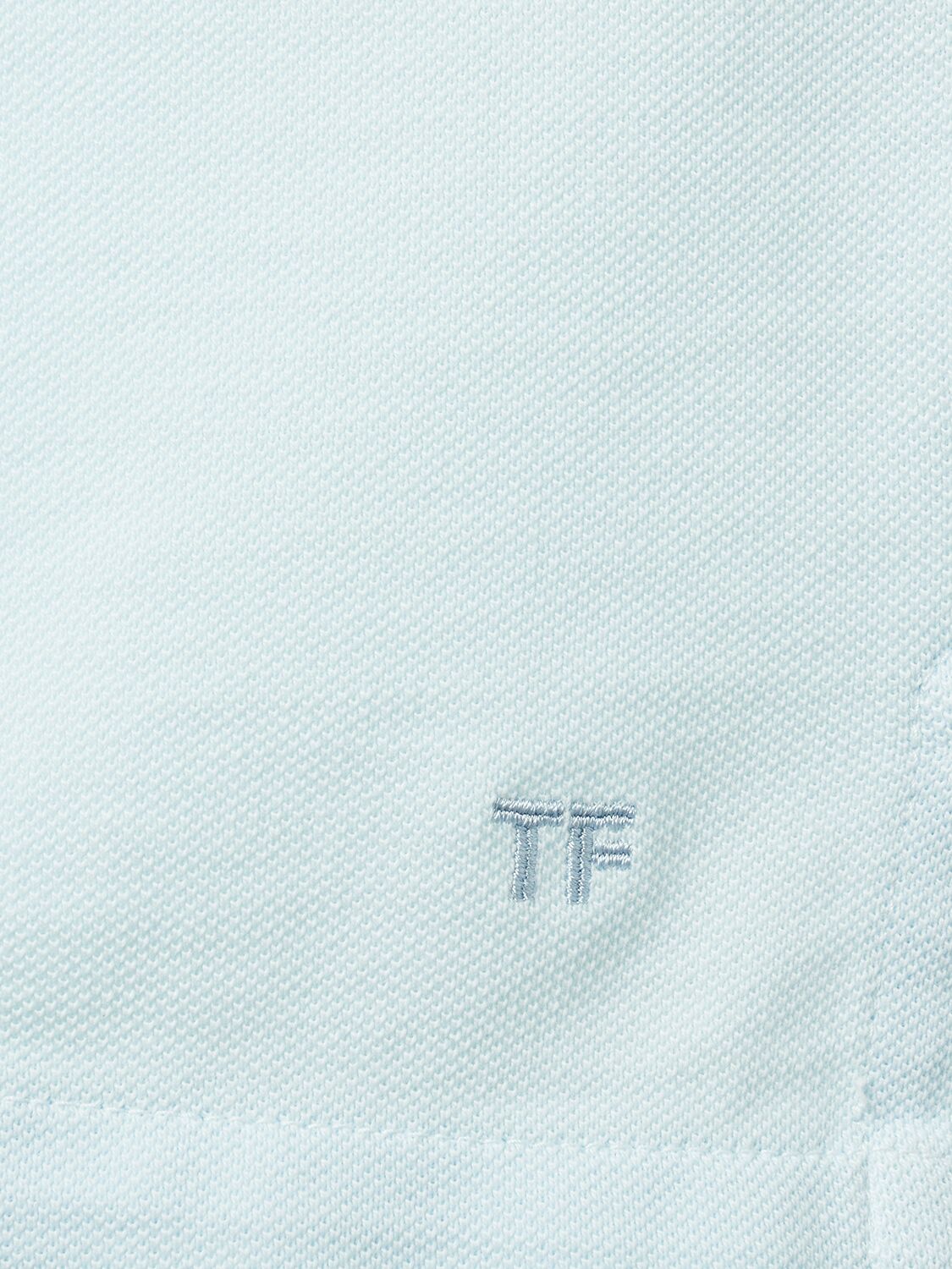 Shop Tom Ford Tennis Cotton Piqué Polo In Crystal Blue