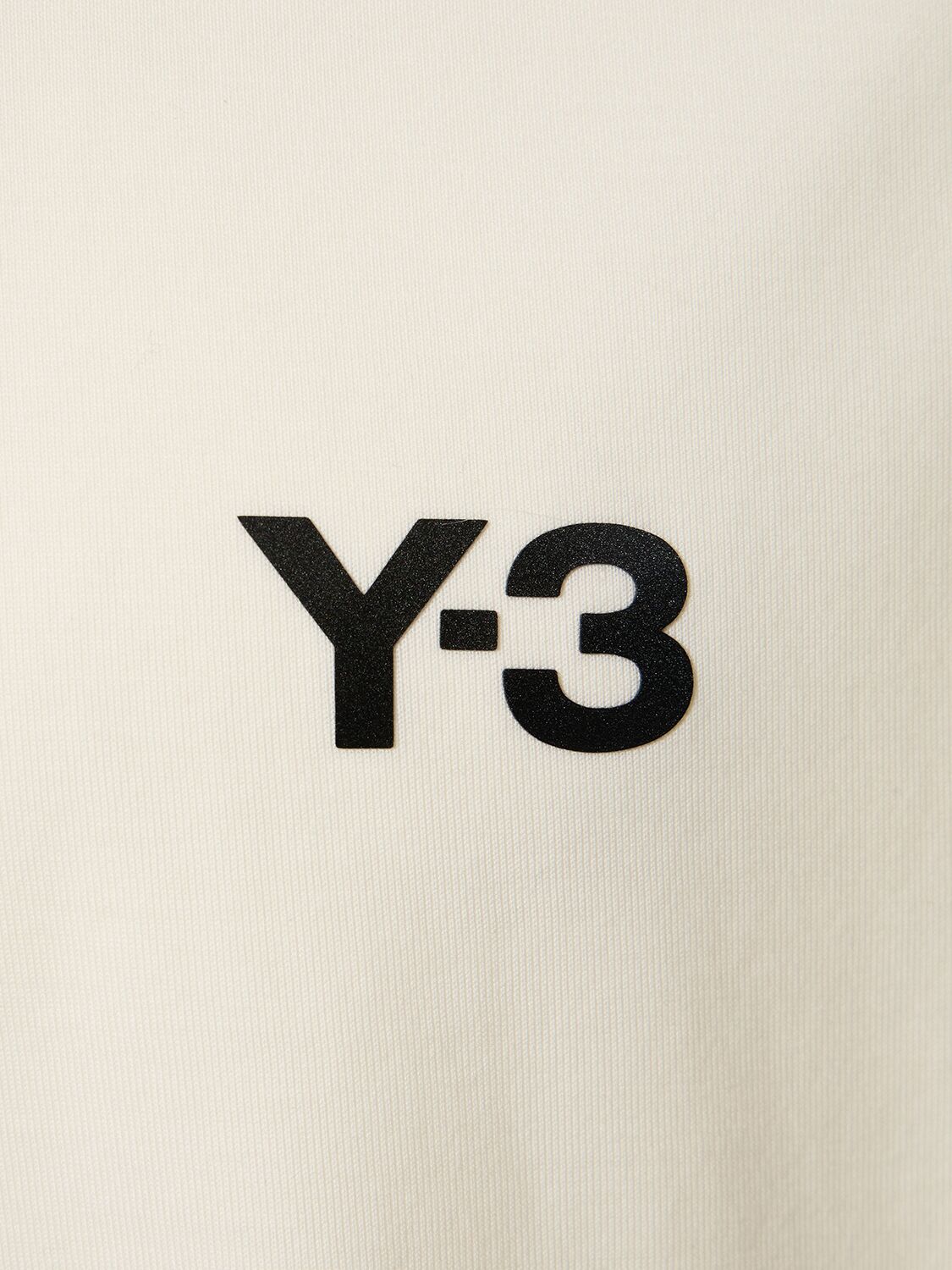Shop Y-3 3-stripe Logo Cotton T-shirt In Owhite,black