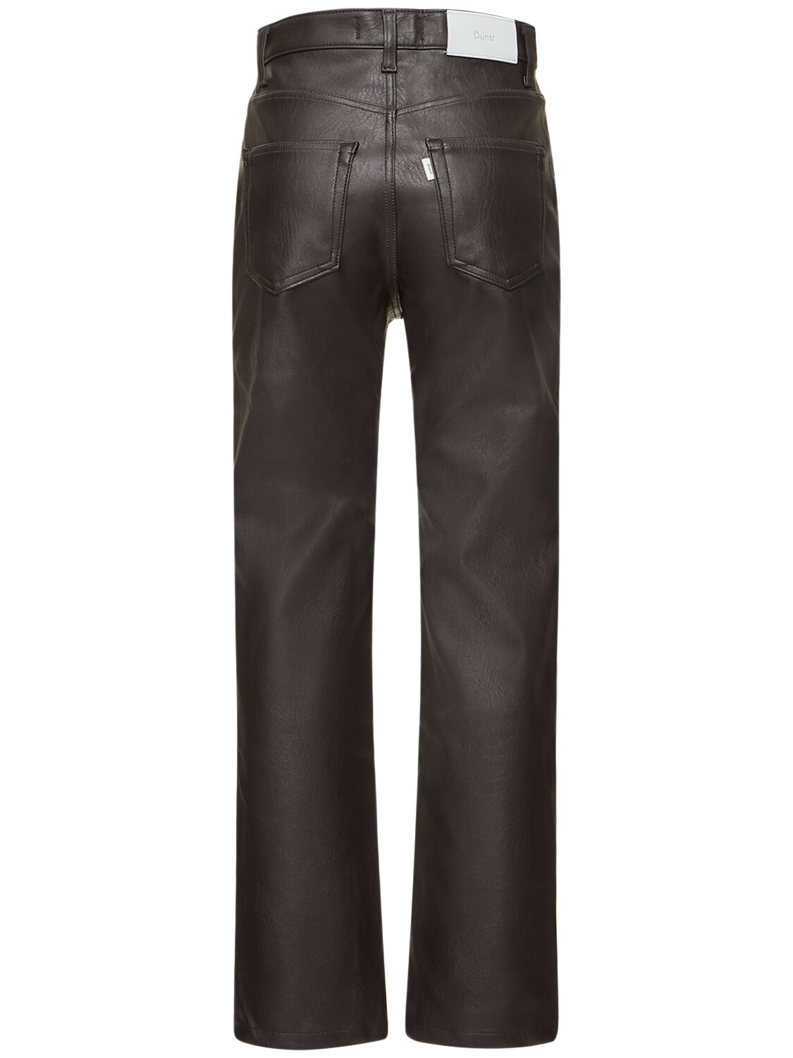Shop Dunst Faux Leather Straight Pants In Brown