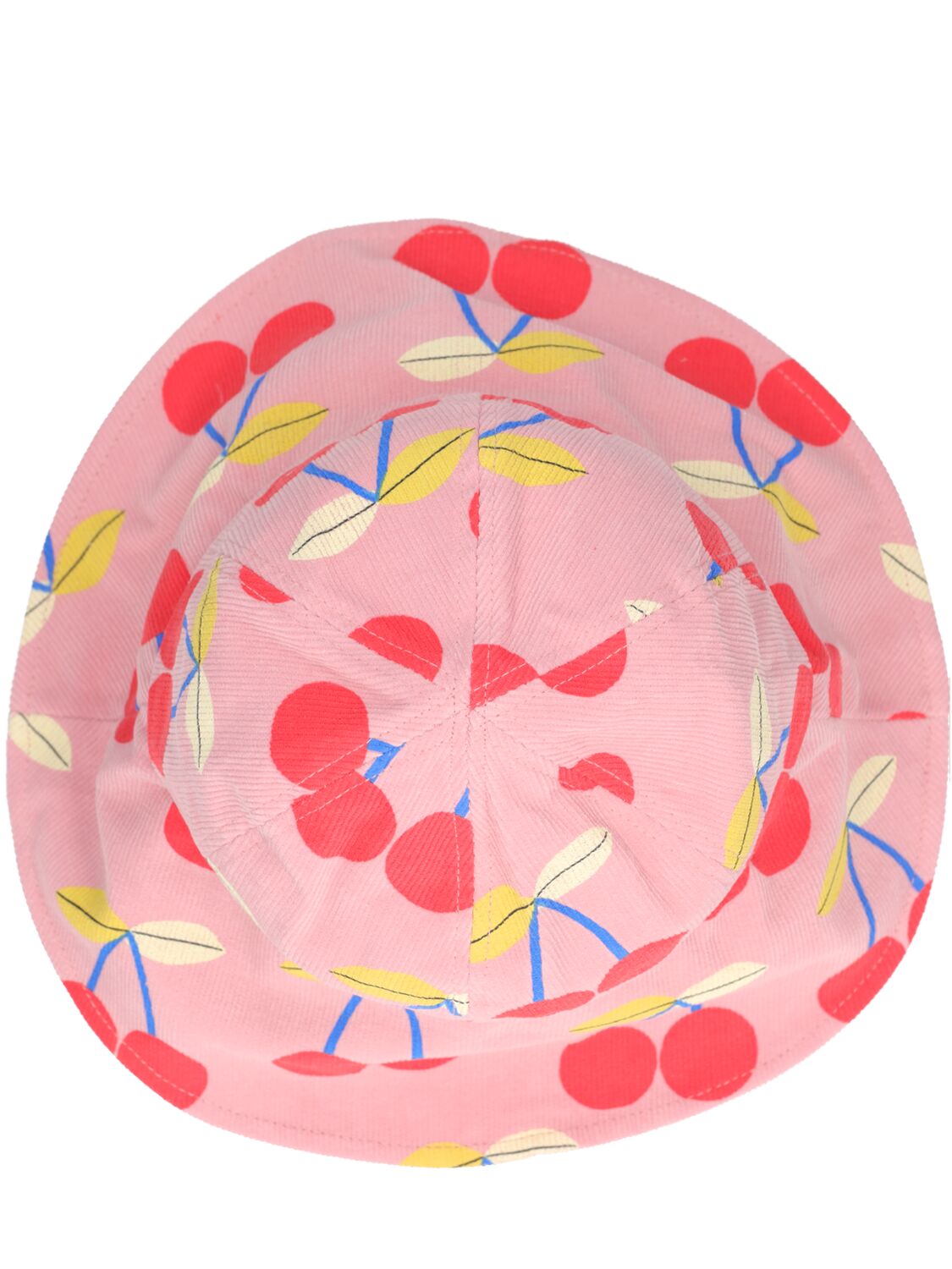 Shop Jellymallow Cherry Print Corduroy Bucket Hat In Pink