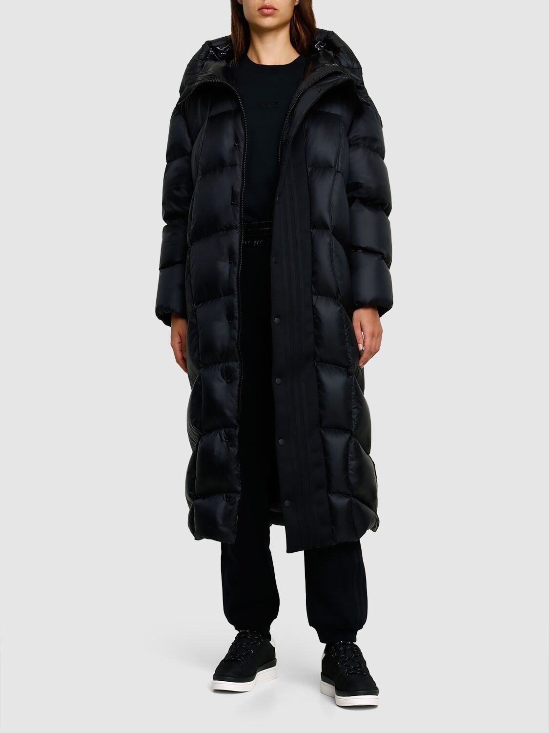 Shop Moncler Genius Moncler X Adidas Oreiller Down Long Coat In Black