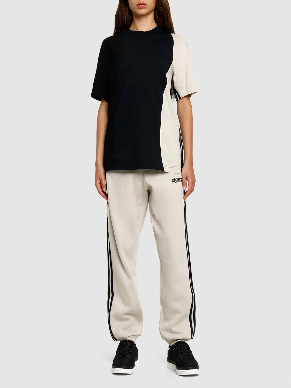 Shop Moncler Genius Moncler X Adidas Cotton T-shirt In Black,grey