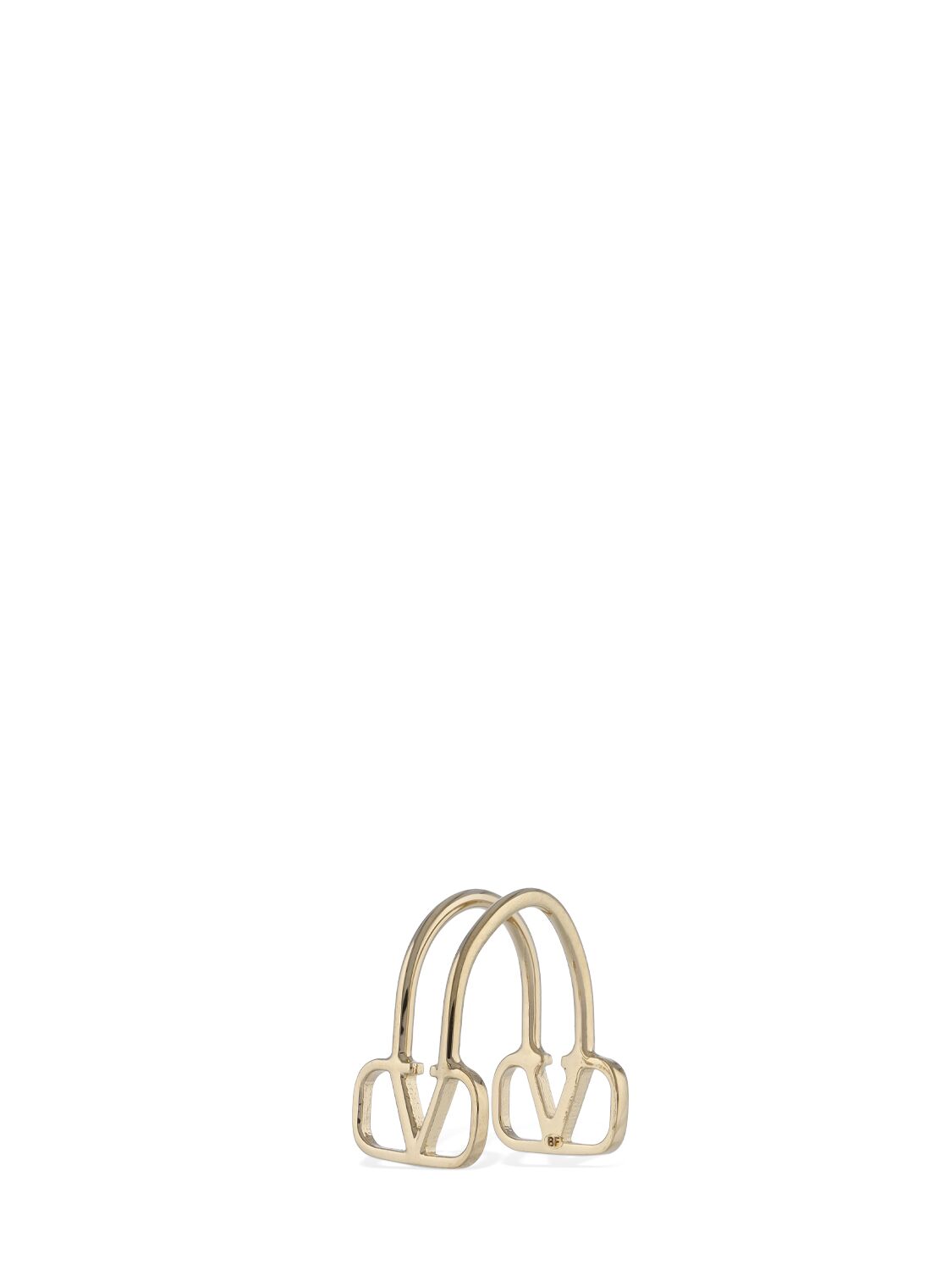 Shop Valentino V Logo Brass Lip Ring In Gold