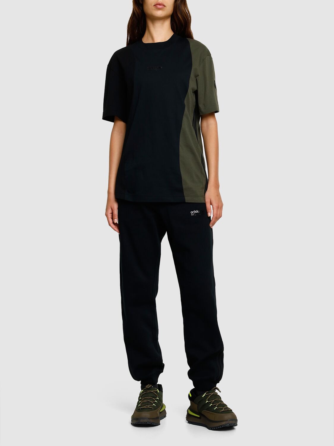 Shop Moncler Genius Moncler X Adidas Cotton T-shirt In Black,green