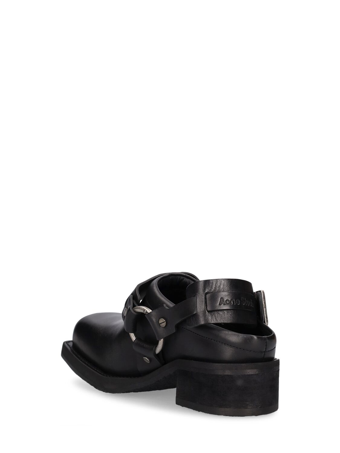 Shop Acne Studios 50mm Leather Slingback Mules In Black