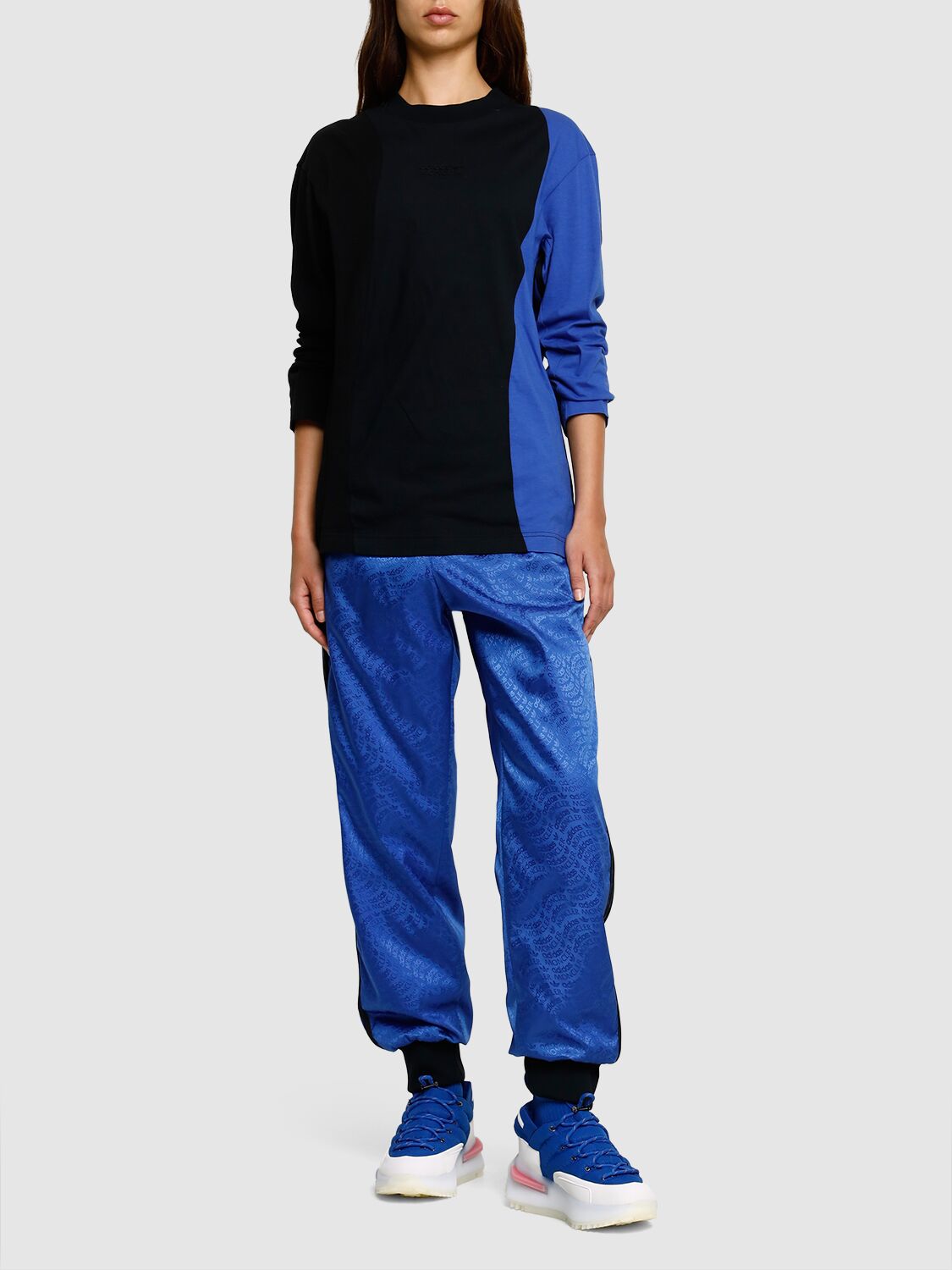 Shop Moncler Genius Moncler X Adidas Cotton T-shirt In Black,blue