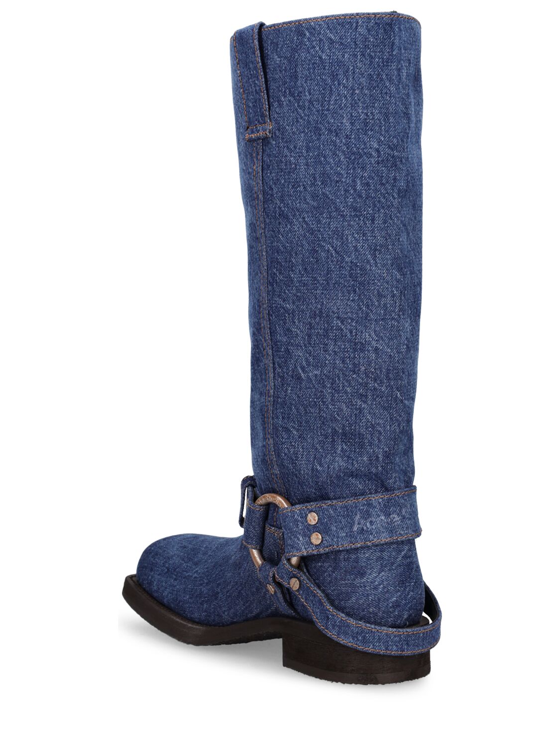 Shop Acne Studios 40mm Denim Tall Boots In Blue