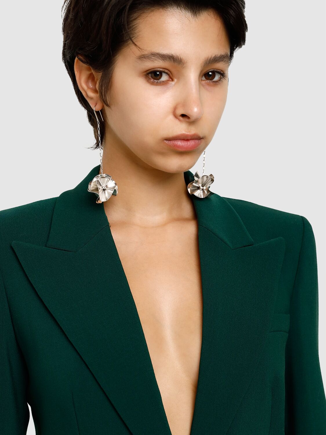 Shop Isabel Marant Flower Power Drop Earrings In Silver