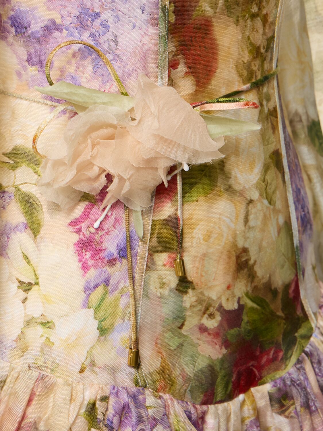 Shop Zimmermann Sensory Printed Linen & Silk Mini Dress In Multicolor