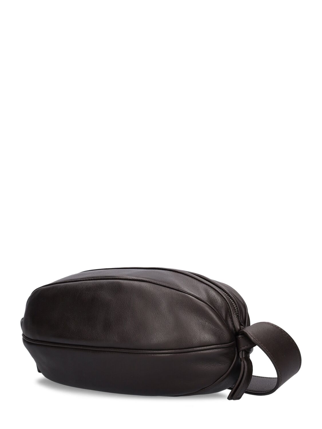 Shop Hereu Large Boya Leather Shoulder Bag In Dark Brown