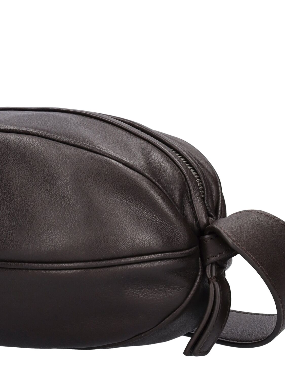 Shop Hereu Large Boya Leather Shoulder Bag In Dark Brown