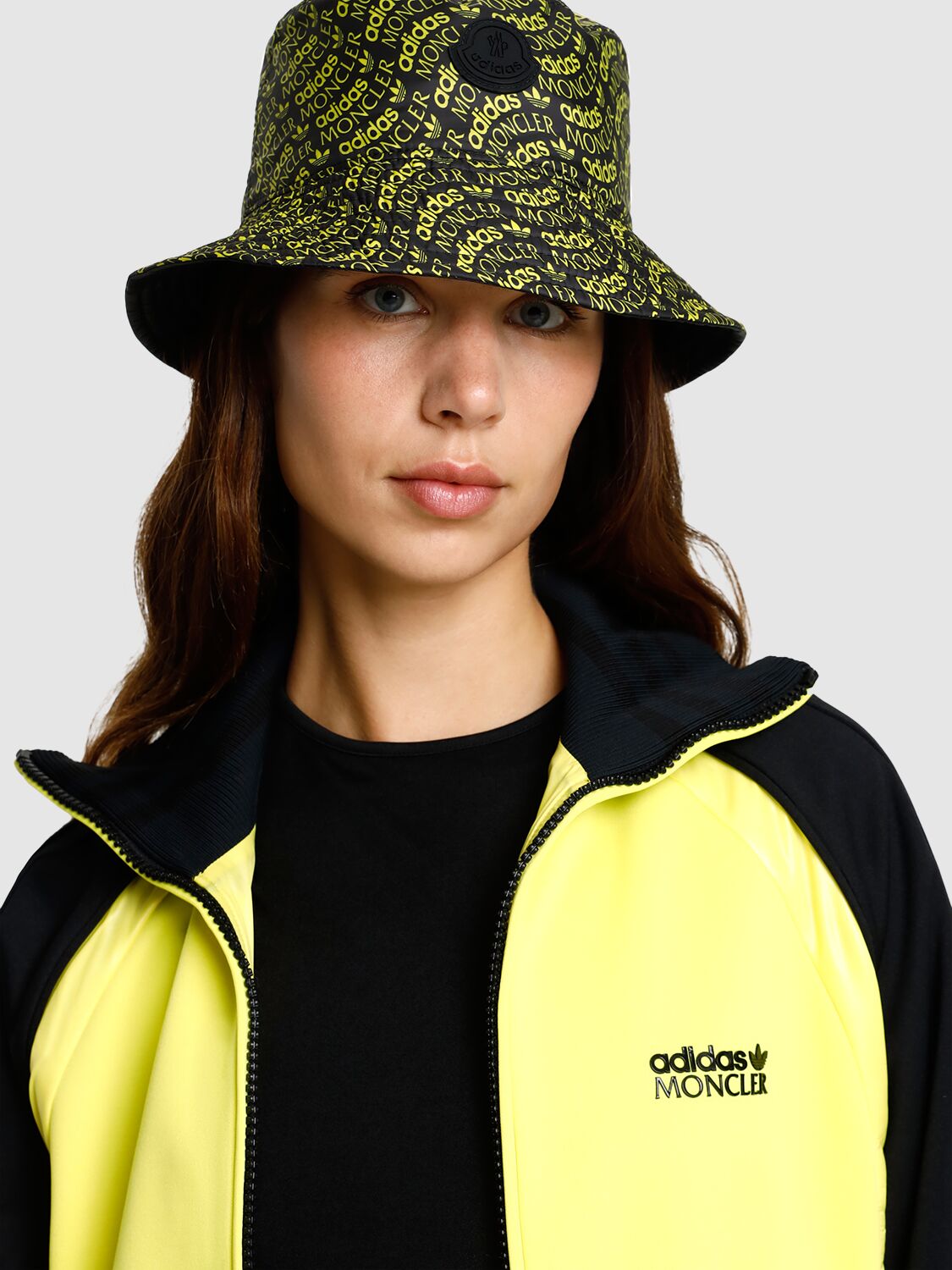 Shop Moncler Genius Moncler X Adidas Tech Bucket Hat In Black,yellow