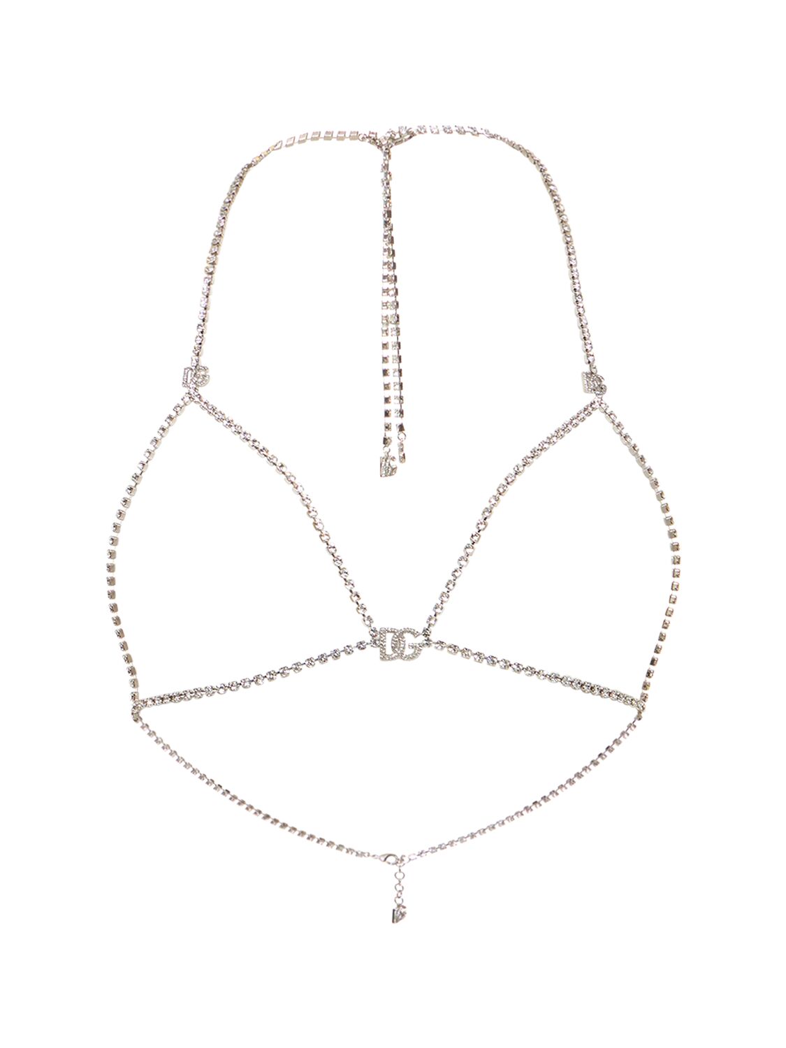 Dolce & Gabbana Crystal Embellished Body Jewel In Silver