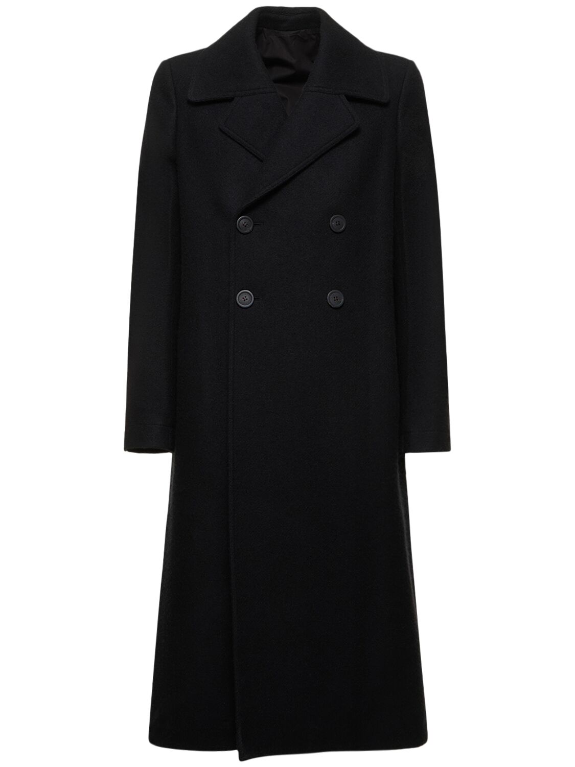 Shop Rick Owens New Bell Double Breasted Coat In Black