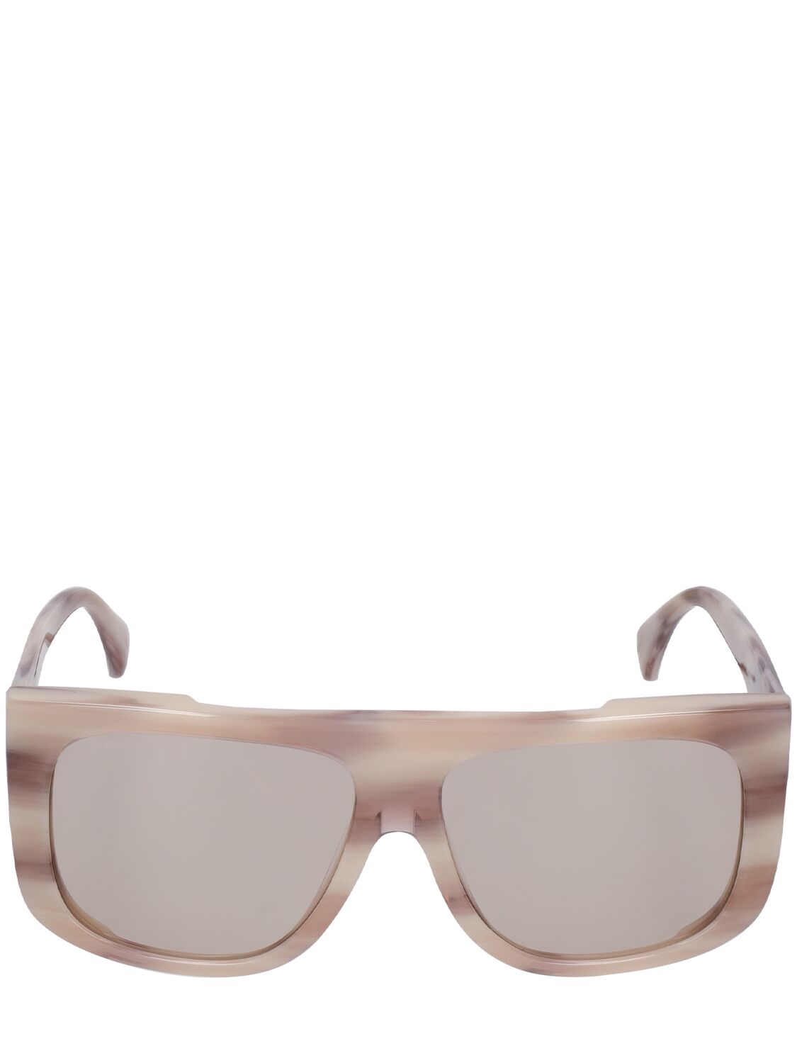 Max Mara Eileen Squared Acetate Sunglasses In Grey,brown