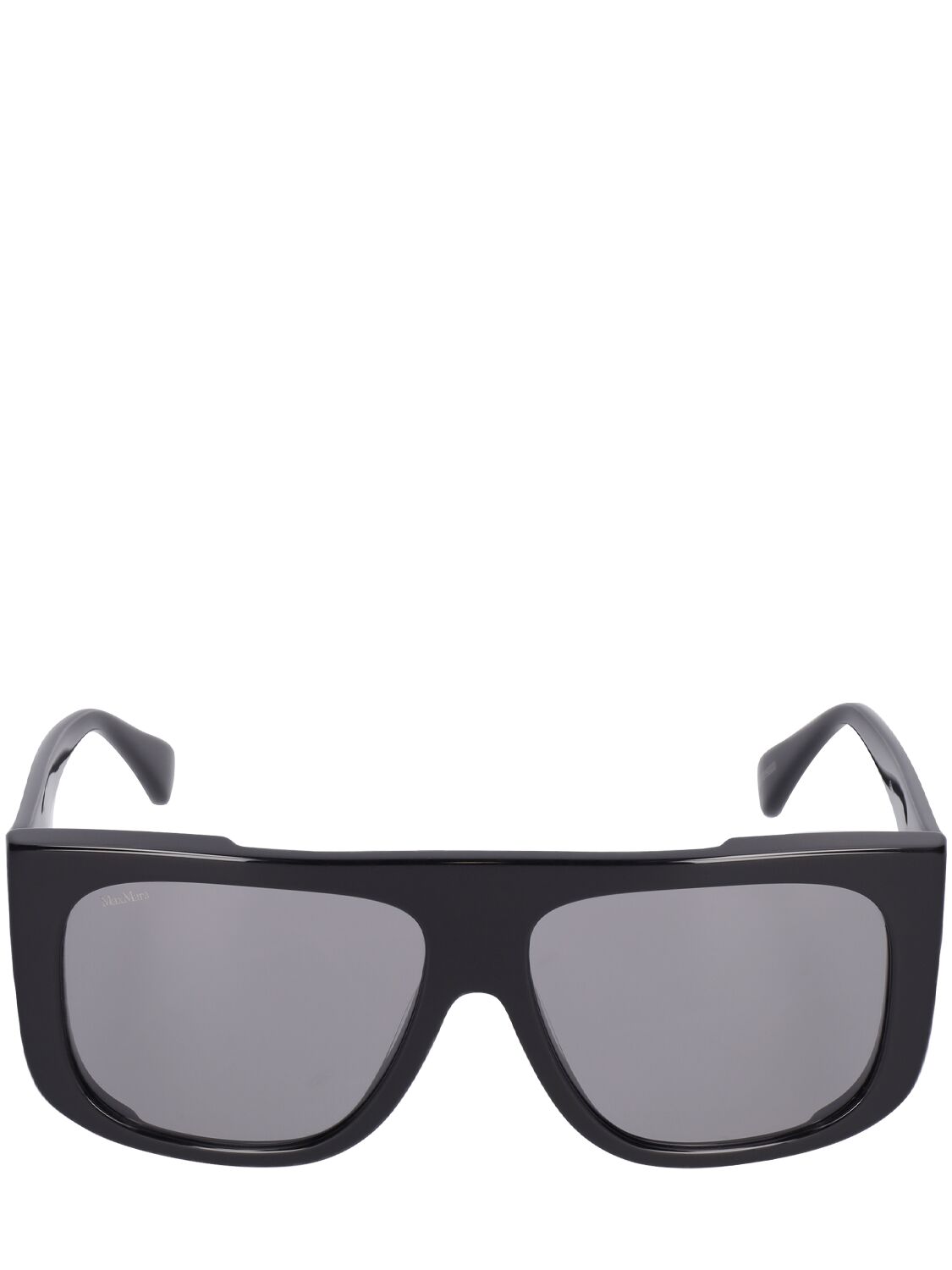 Max Mara Eileen Squared Acetate Sunglasses In Black,smoke