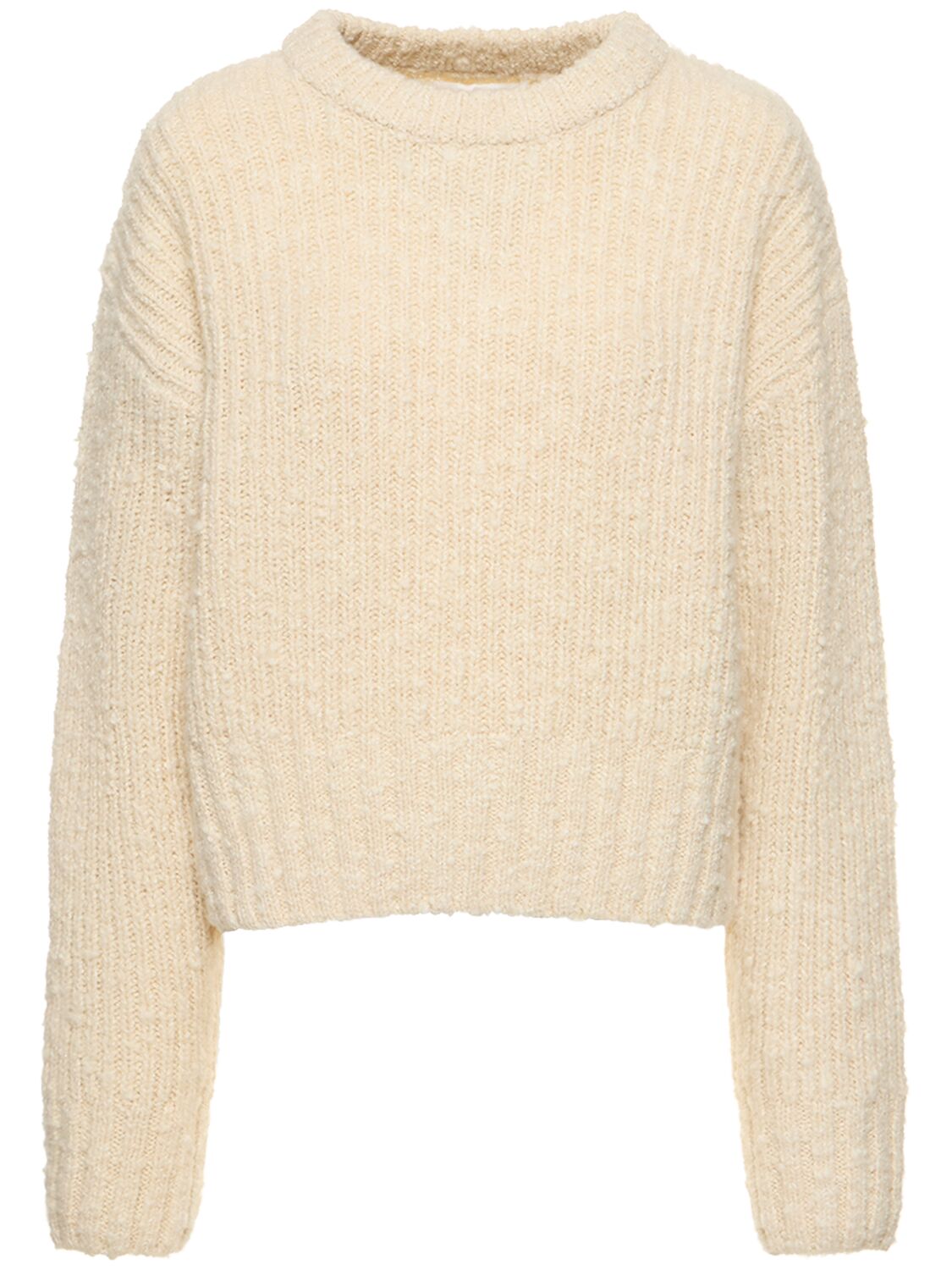 Ami Alexandre Mattiussi Brushed Textured Wool Jumper In Ivory