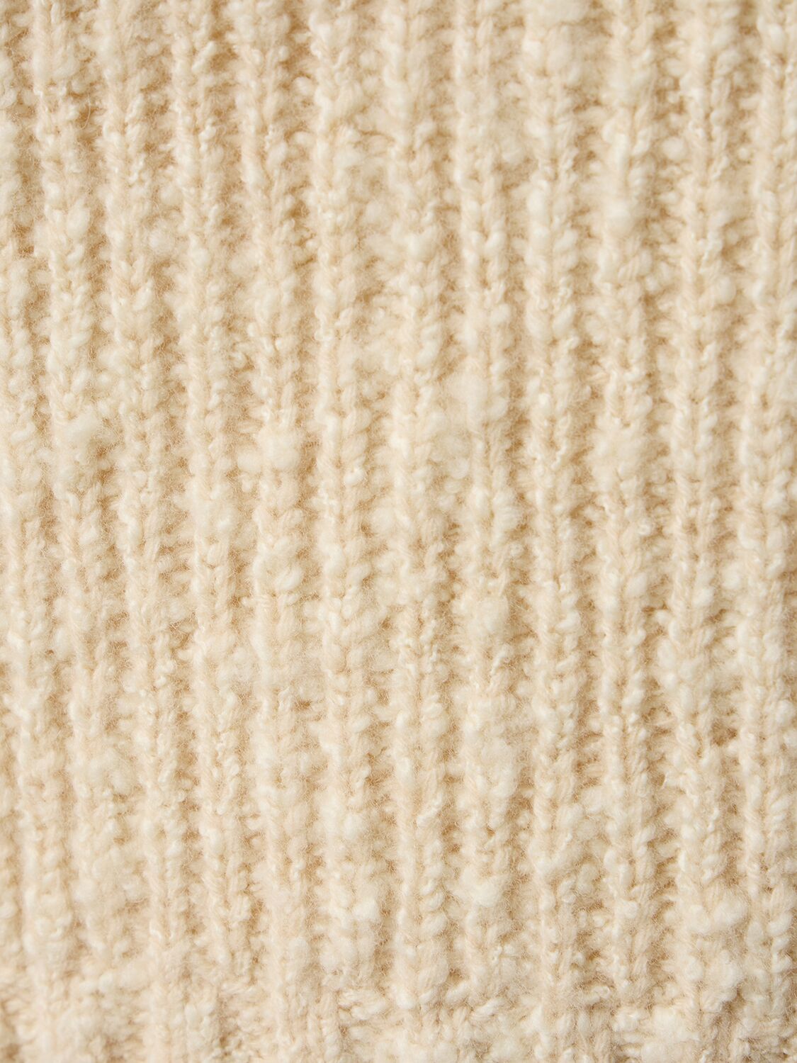 Shop Ami Alexandre Mattiussi Brushed Textured Wool Sweater In Ivory