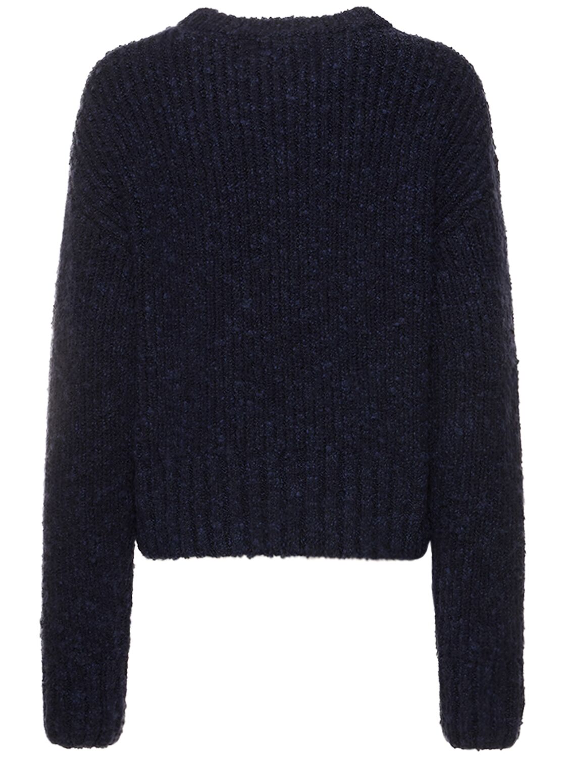 Shop Ami Alexandre Mattiussi Brushed Textured Wool Sweater In Blue