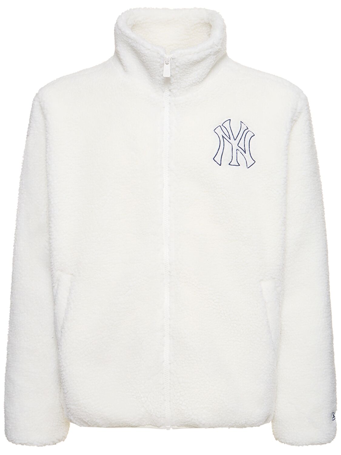 New Era Mlb Ny Yankees Tech Sherpa Jacket In White,black