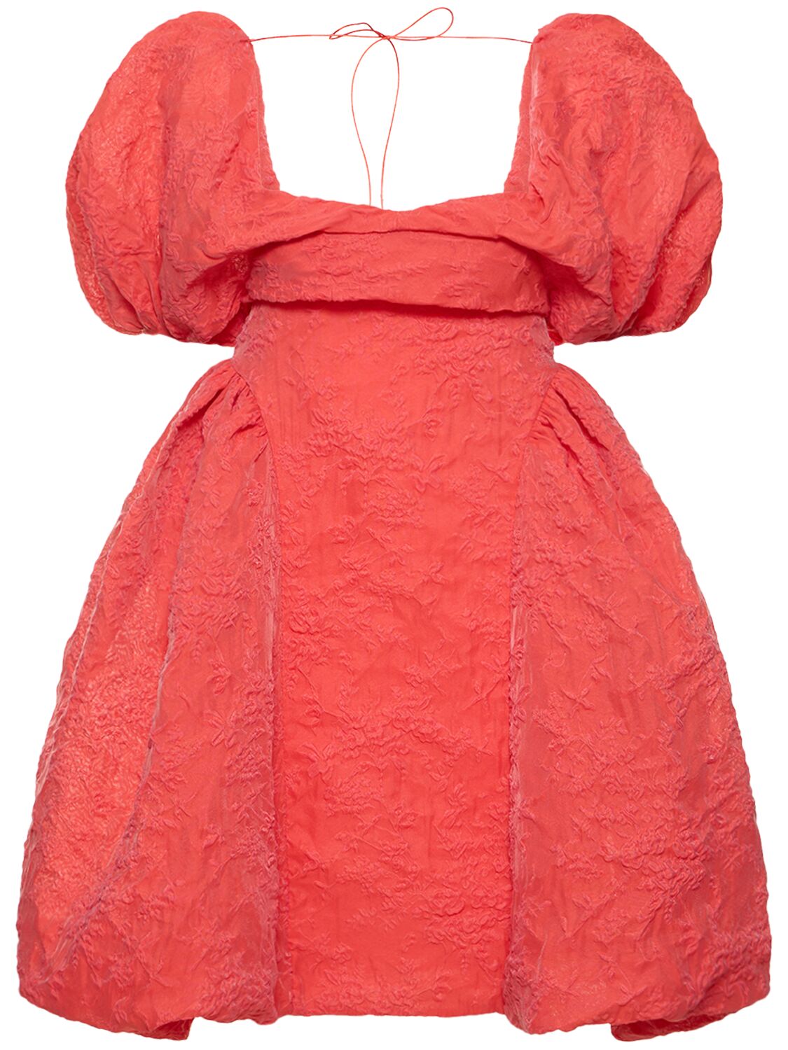 Cecilie Bahnsen Sidra Cotton Blend Puff Sleeve Minidress In Poppy Red