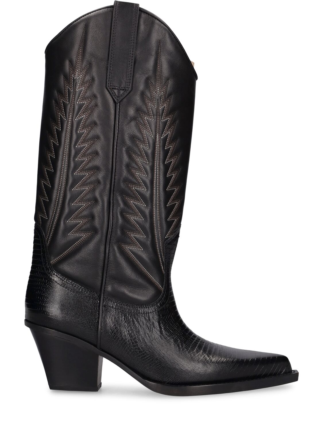 Paris Texas 60mm Rosario Lizard Print Leather Boots In Black