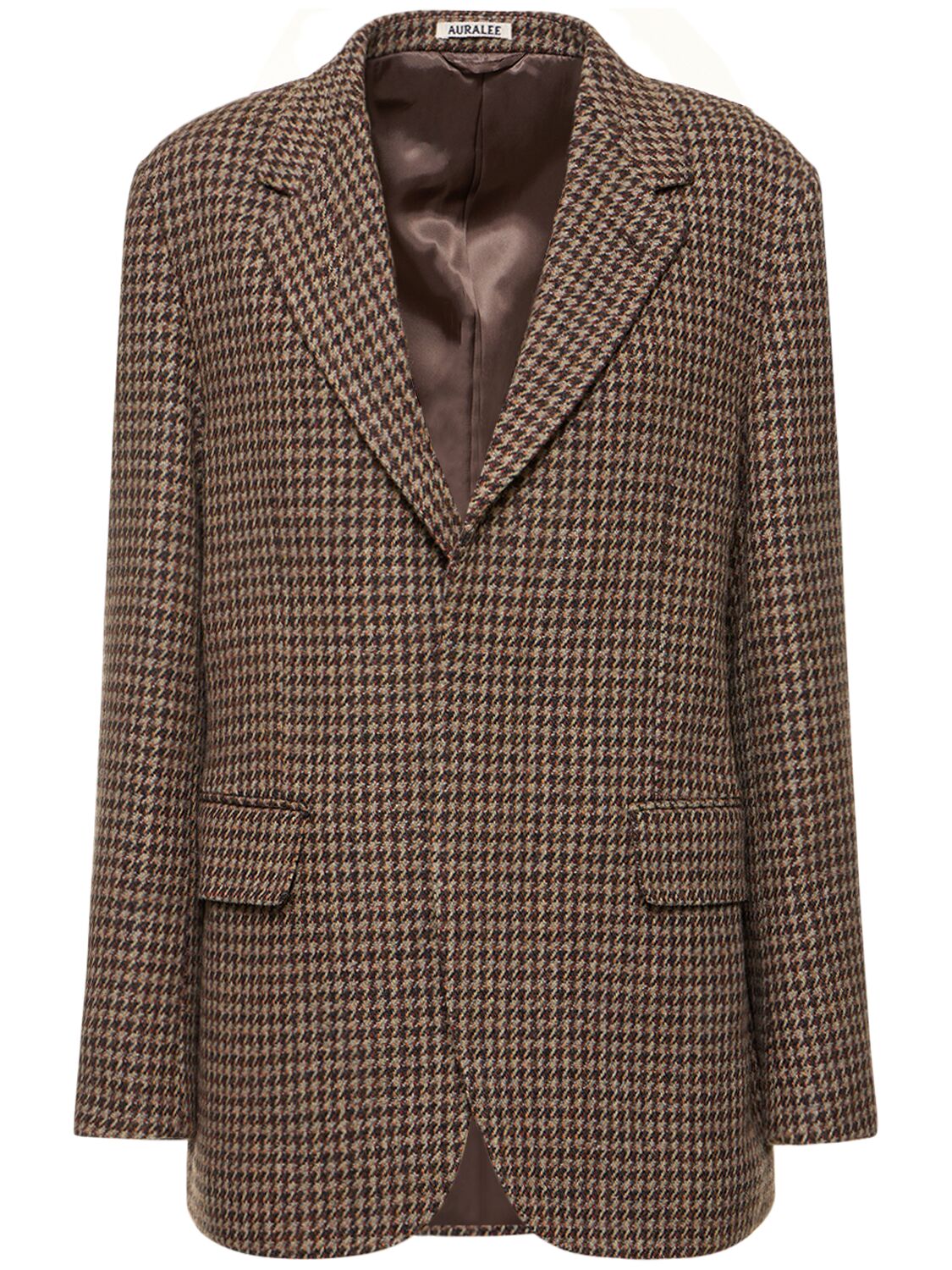 Auralee British Wool Tweed Jacket In Brown
