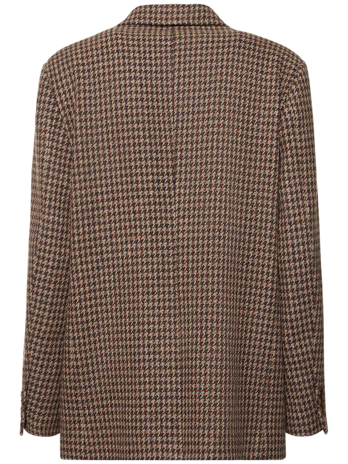 Shop Auralee British Wool Tweed Jacket In Brown