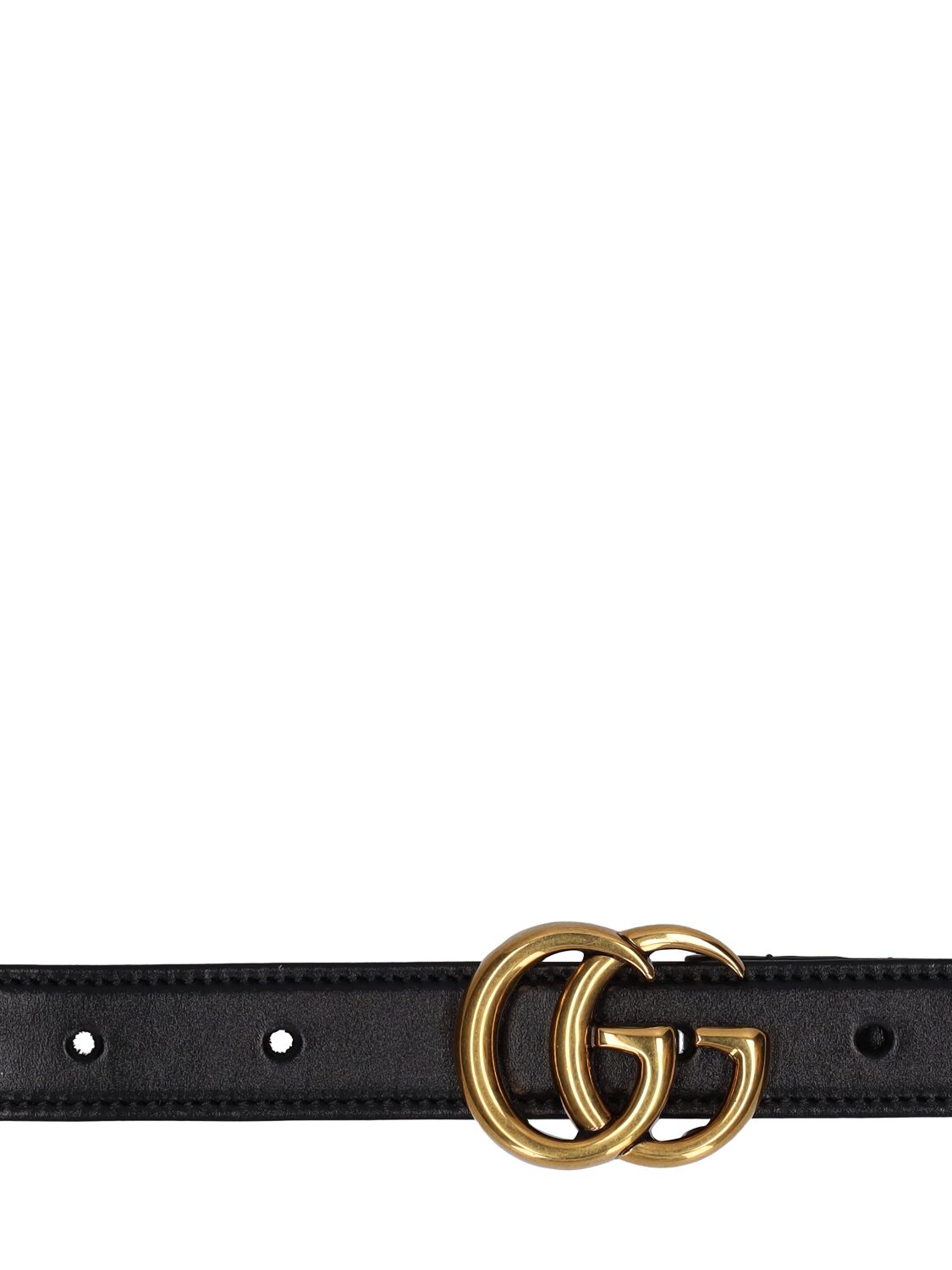 Shop Gucci 20mm Gg Marmont Leather Chain Belt In Black