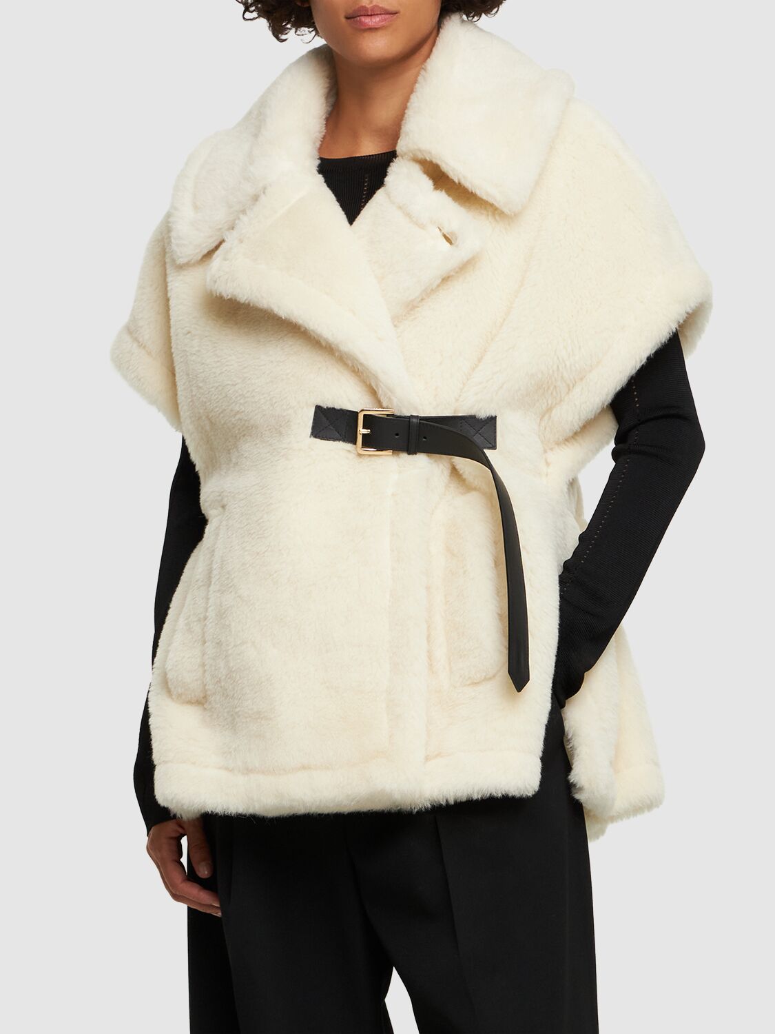 Max Mara Tebe Teddy Camel Wool Cape