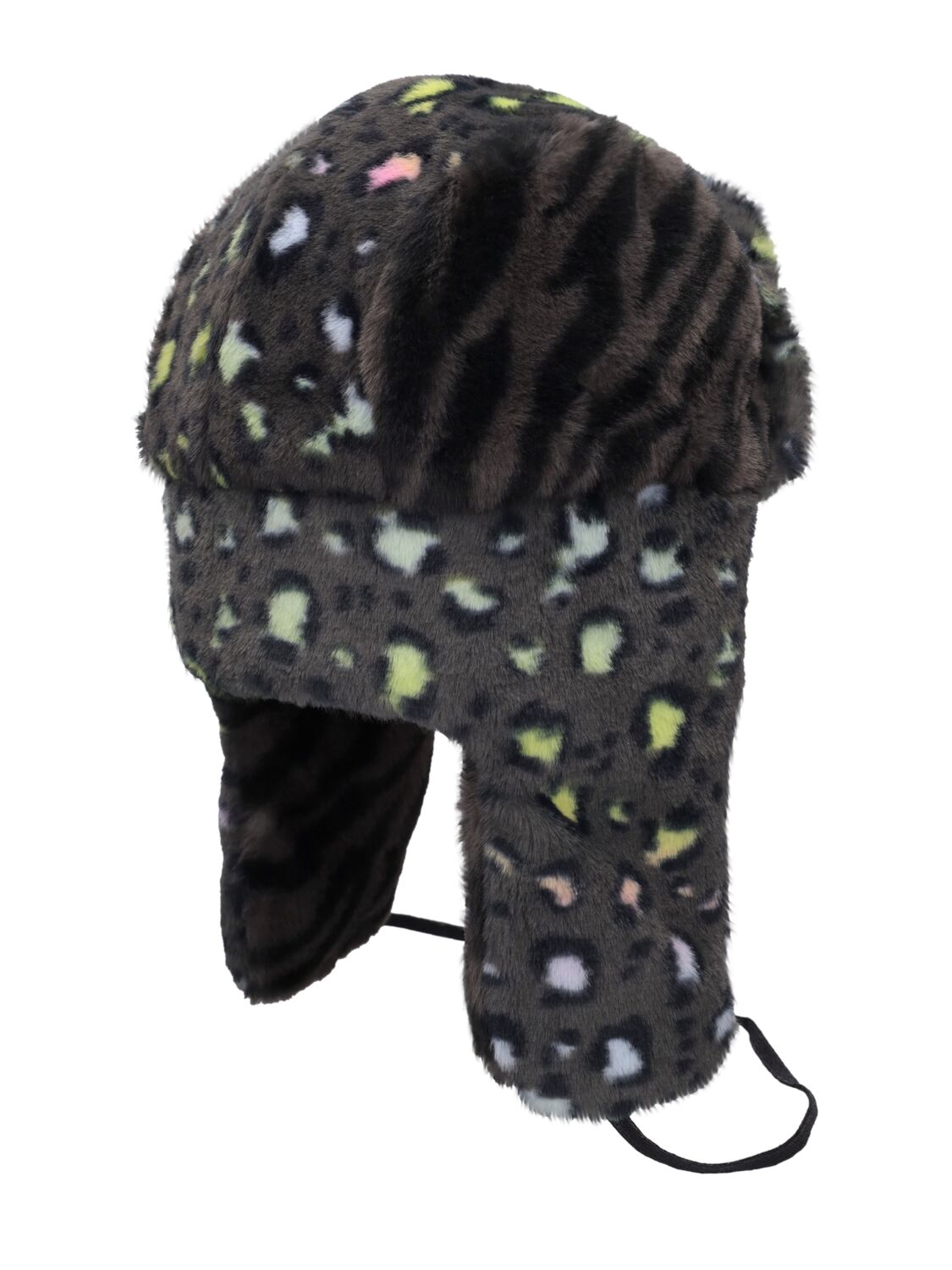 Shop Kangol Faux Fur Trapper Hat In Charcoal