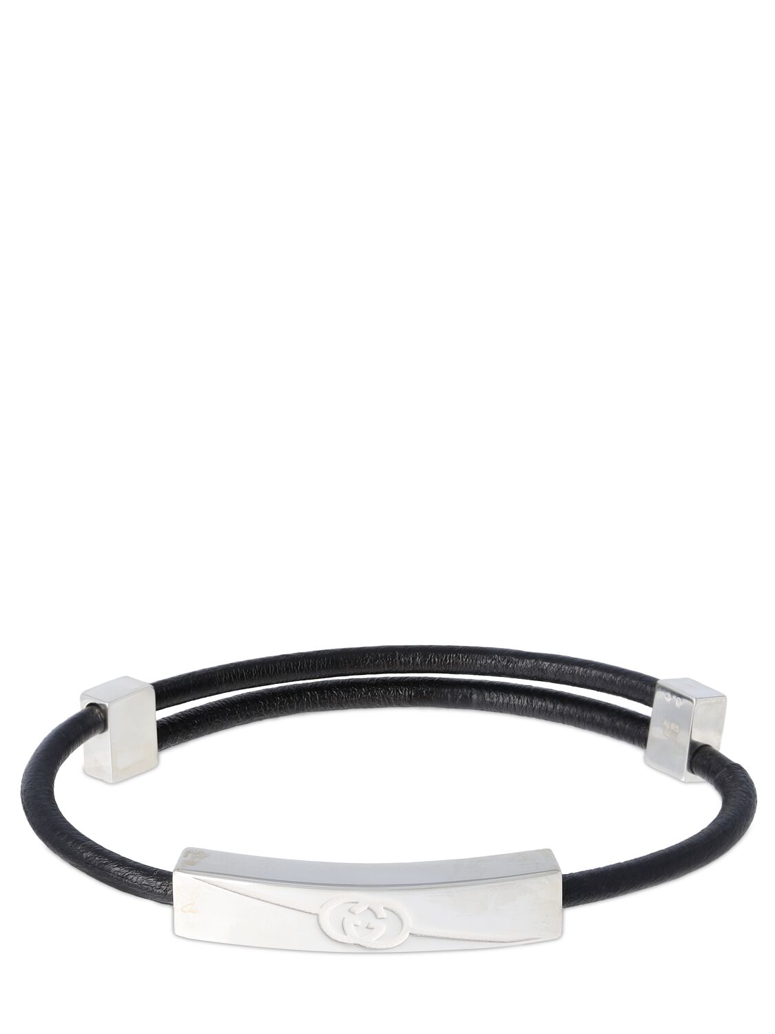 Image of Gucci Tag Cotton & Silver Bracelet