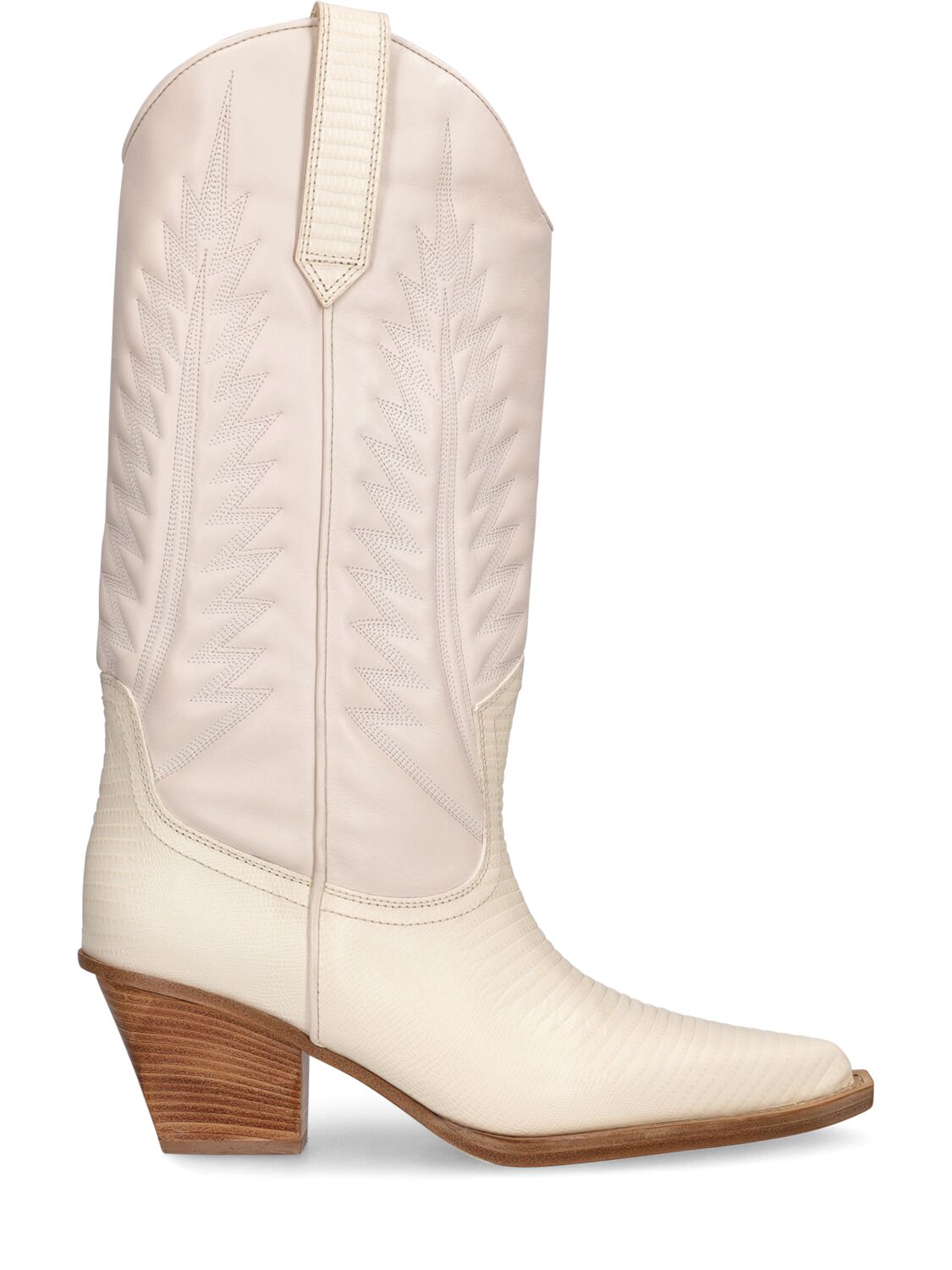 Paris Texas 60mm Rosario Lizard Print Leather Boots In Off White