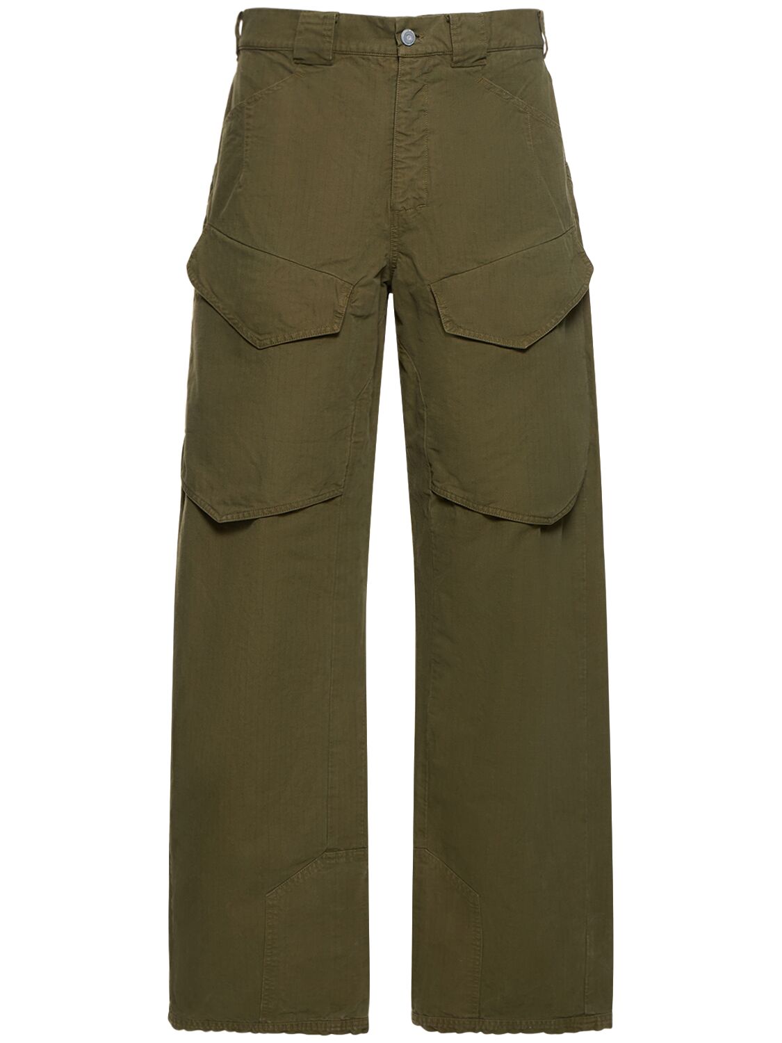 Shop Objects Iv Life Hiking Organic Cotton Cargo Pants In Olive Green