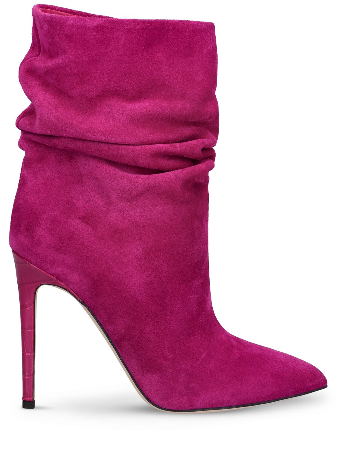 Paris Texas 105mm Slouchy Suede Ankle Boots In Fuchsia