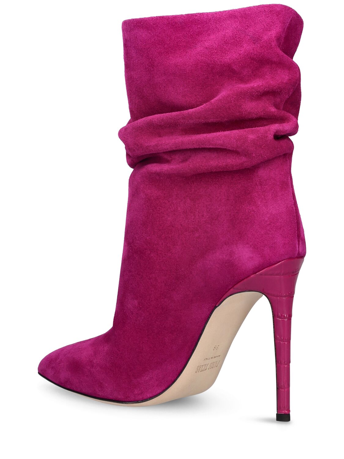 Shop Paris Texas 105mm Slouchy Suede Ankle Boots In Fuchsia