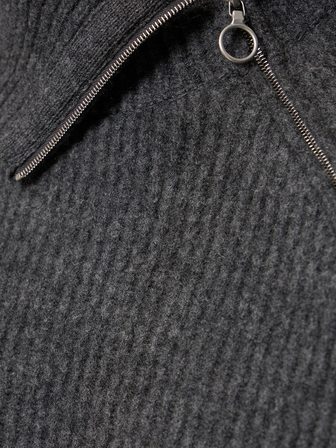 Shop Auralee Milled Wool Knit Sweater In Grey