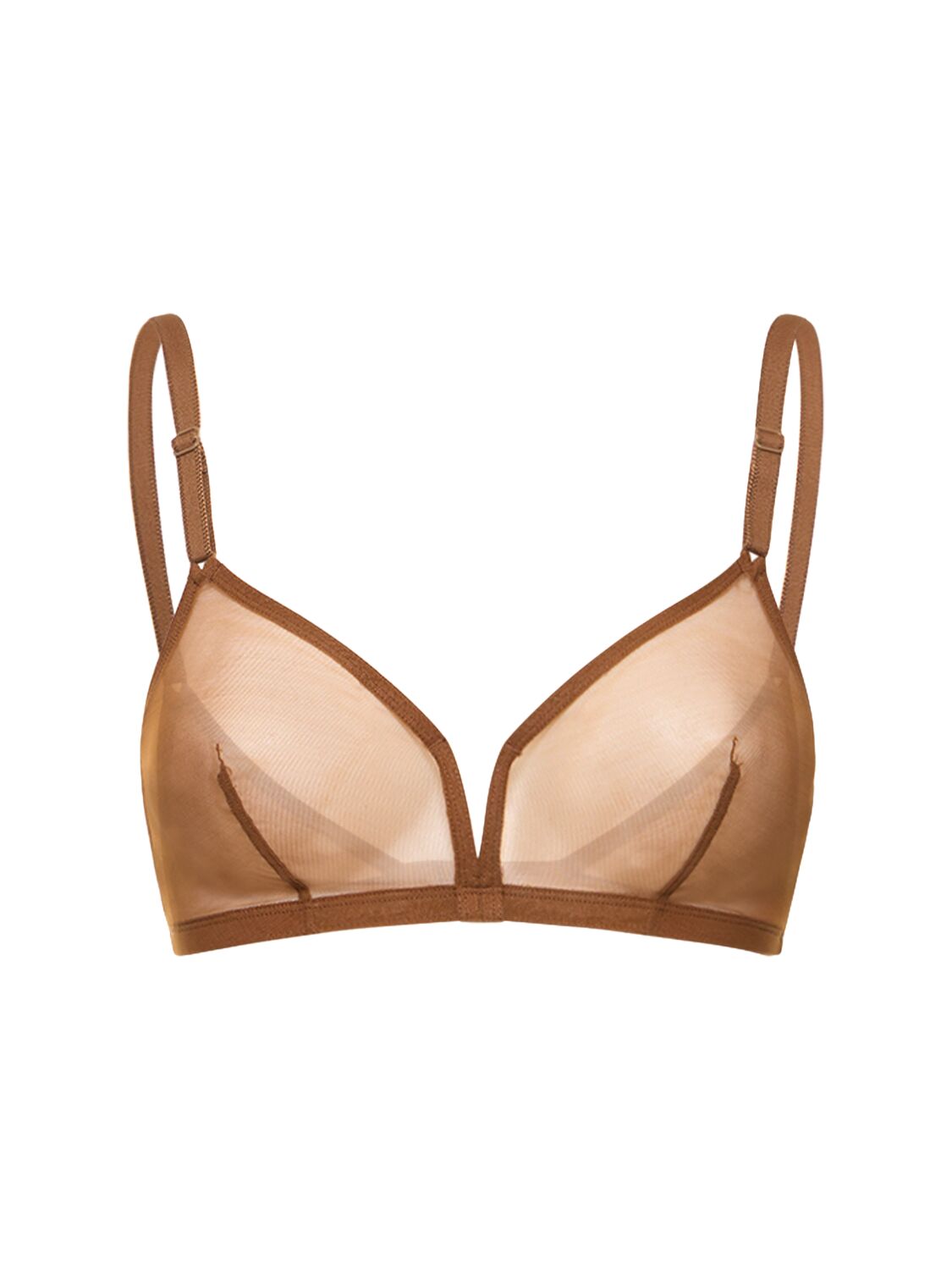 Shop Eres Providence Wireless Tulle Triangle Bra In Brown