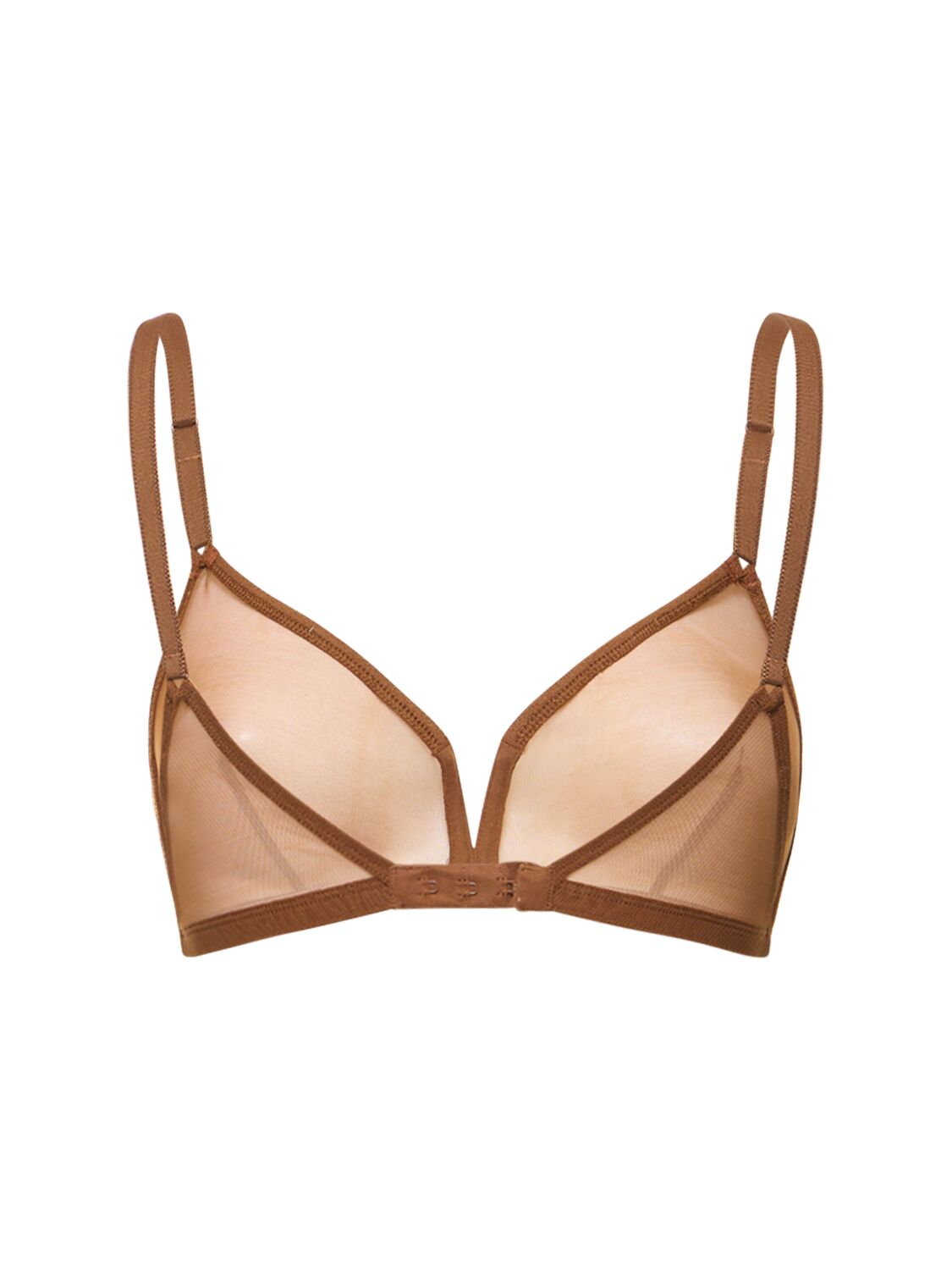 Shop Eres Providence Wireless Tulle Triangle Bra In Brown