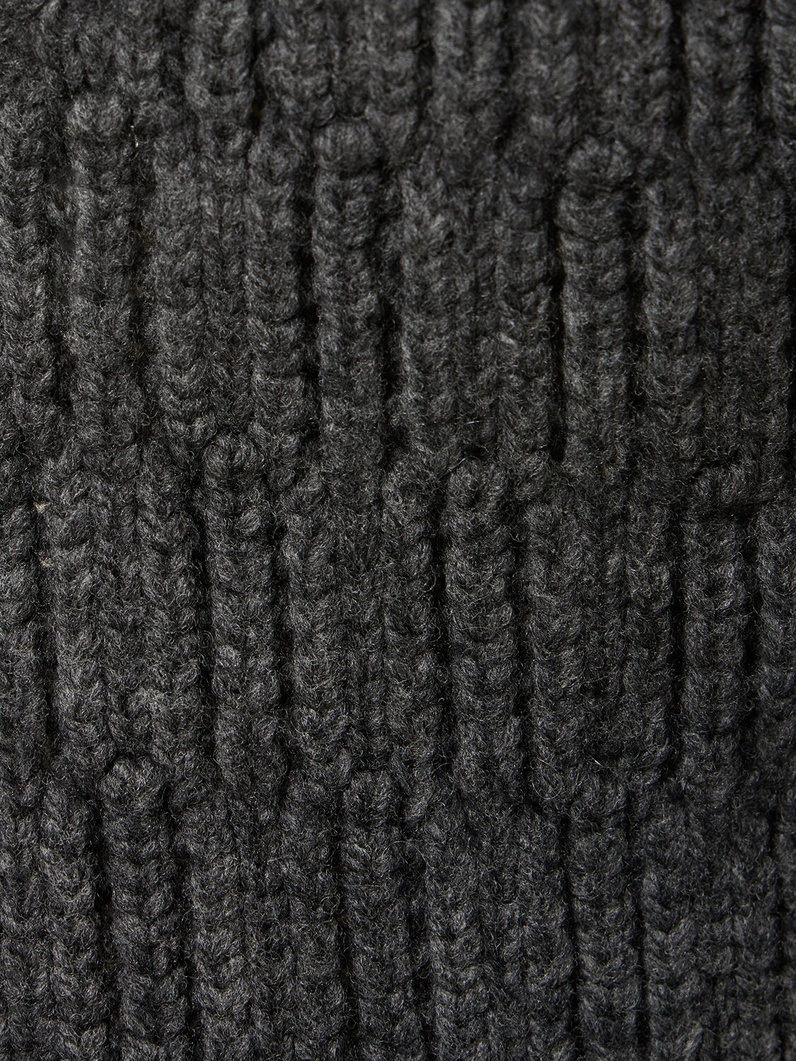 Shop Auralee Rib Knit Wool Crop Top In Grey