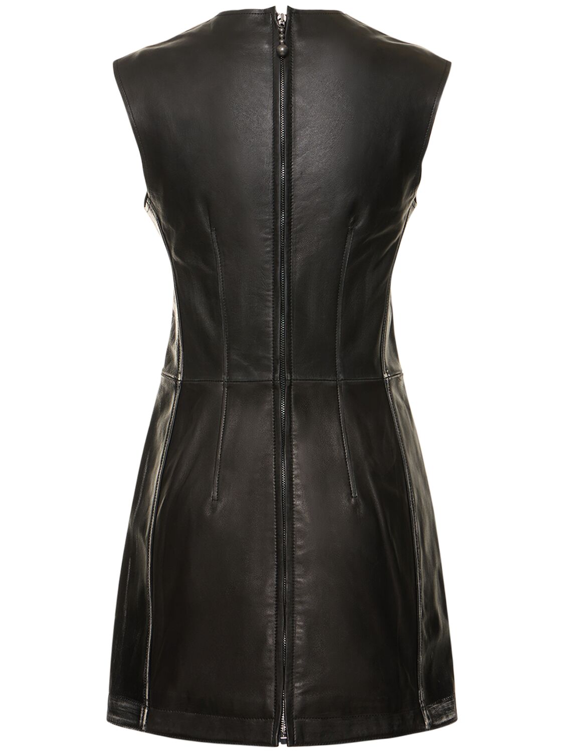Shop Acne Studios Leather Mini Dress In Black