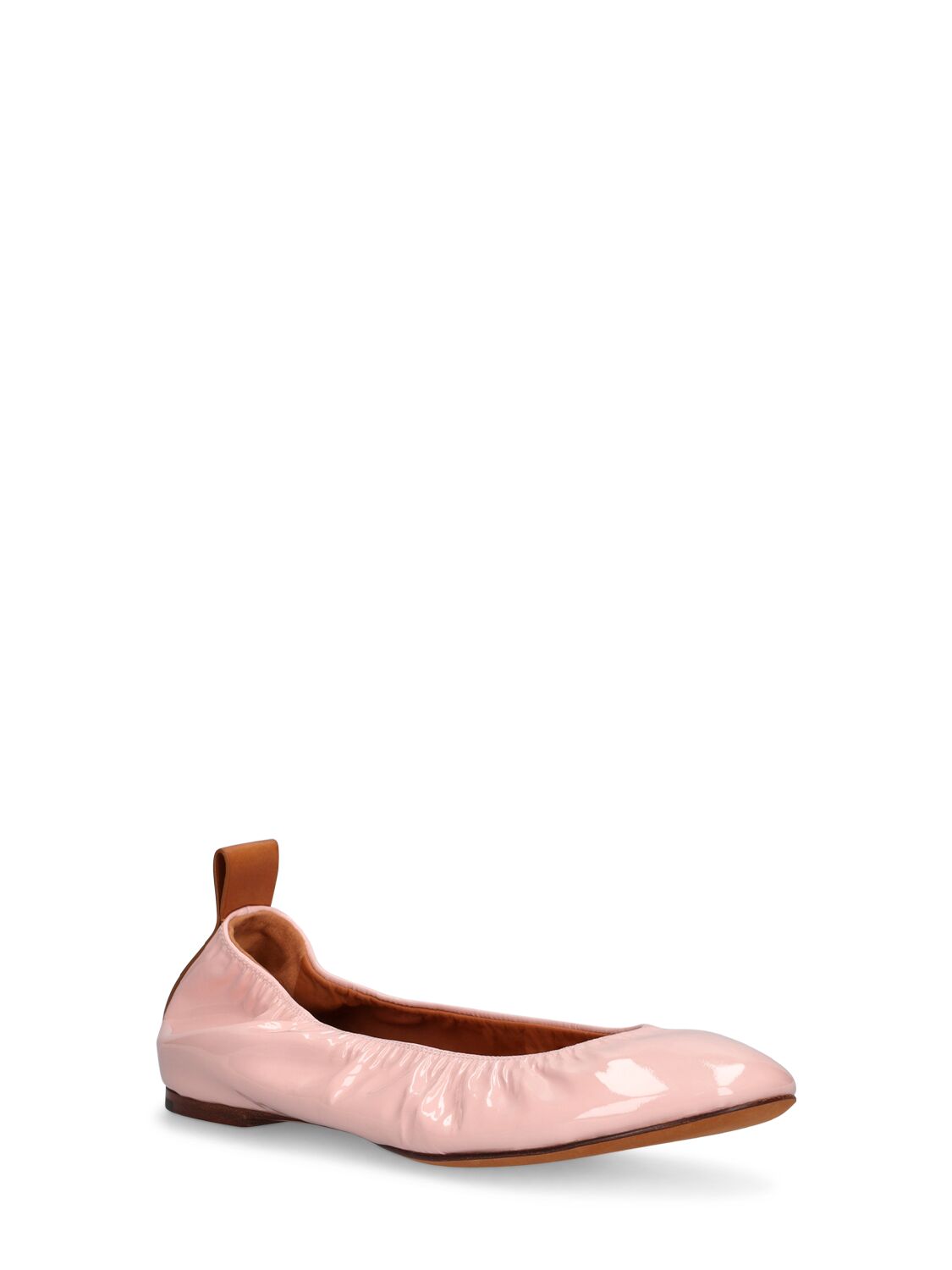 Shop Lanvin 5mm Patent Leather Ballerinas In Pink