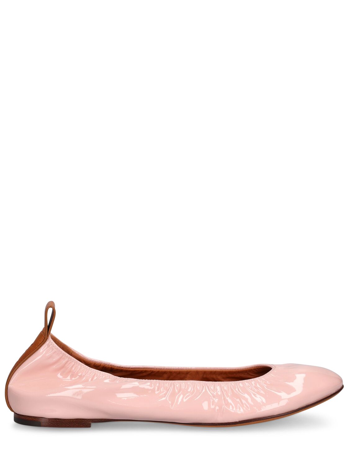 Shop Lanvin 5mm Patent Leather Ballerinas In Pink