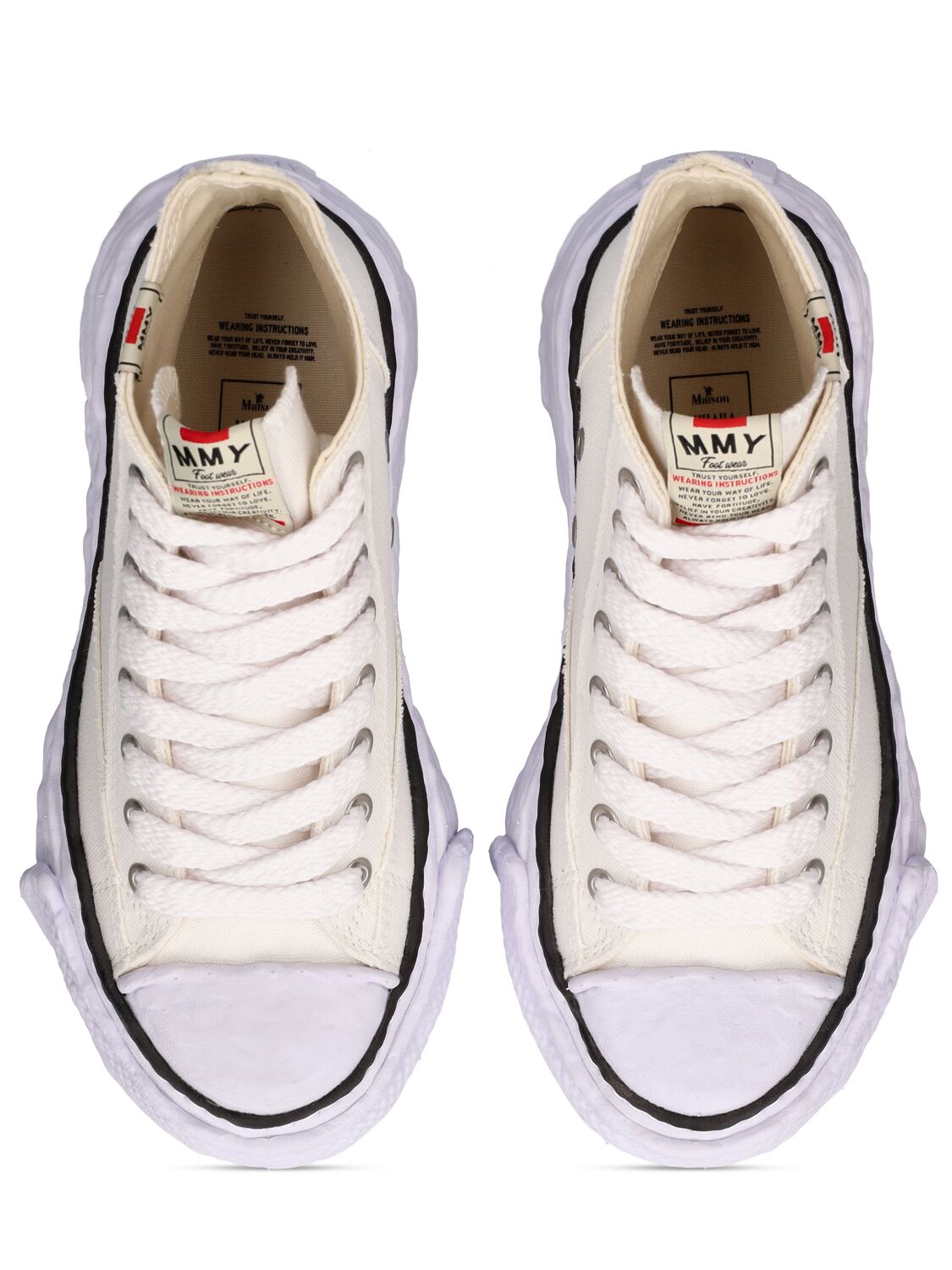 Shop Miharayasuhiro Peterson High 23 Og Sole Canvas Sneakers In White