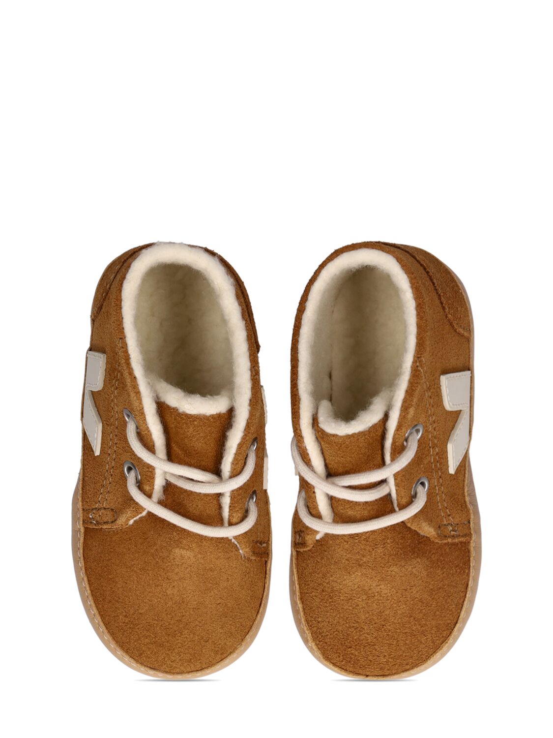 Shop Veja Suede Pre-walker Shoes In Brown