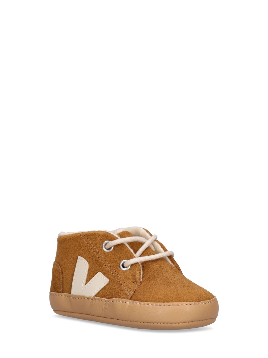 Shop Veja Suede Pre-walker Shoes In Brown