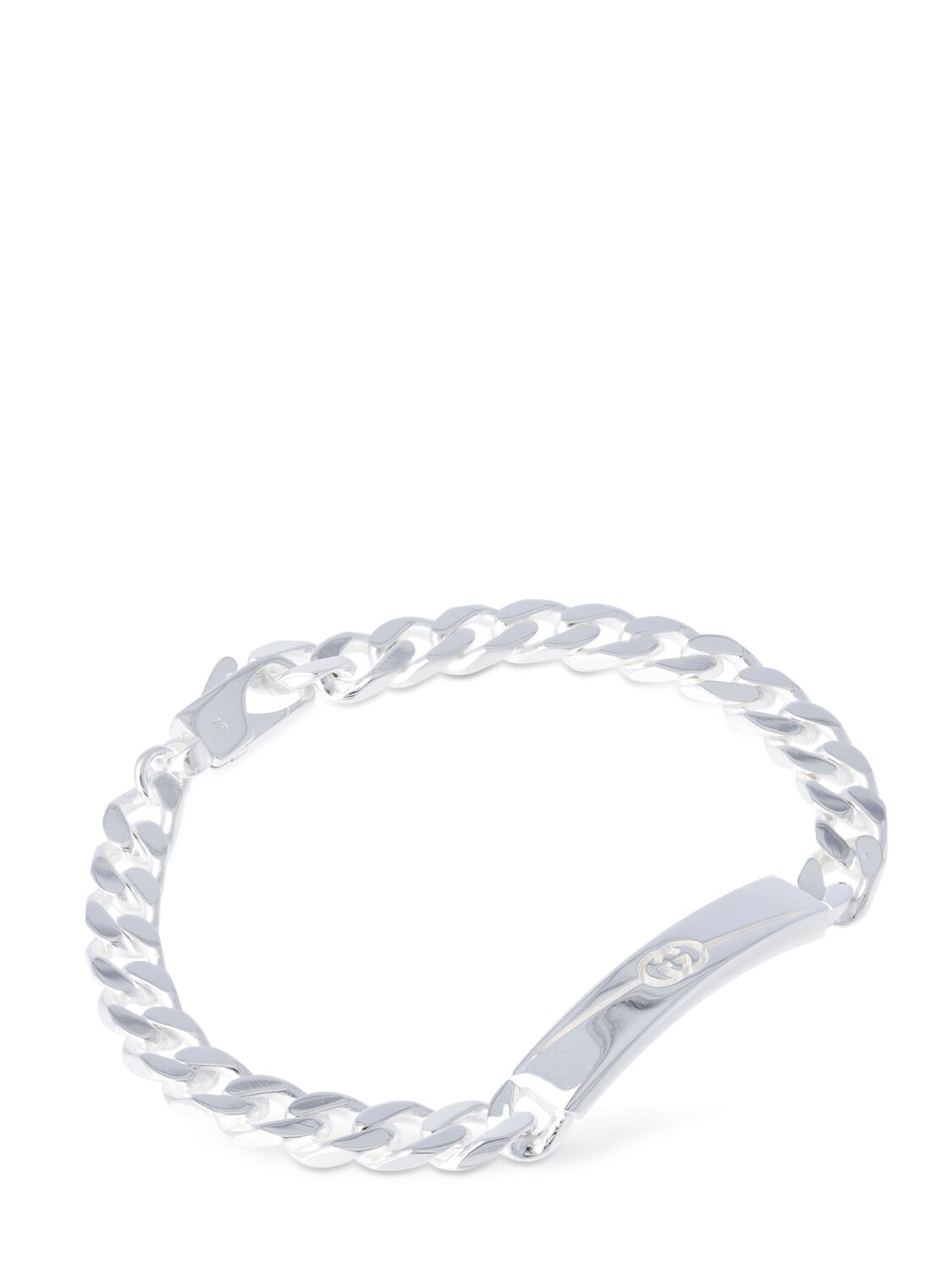 Shop Gucci Tag Sterling Silver Bracelet