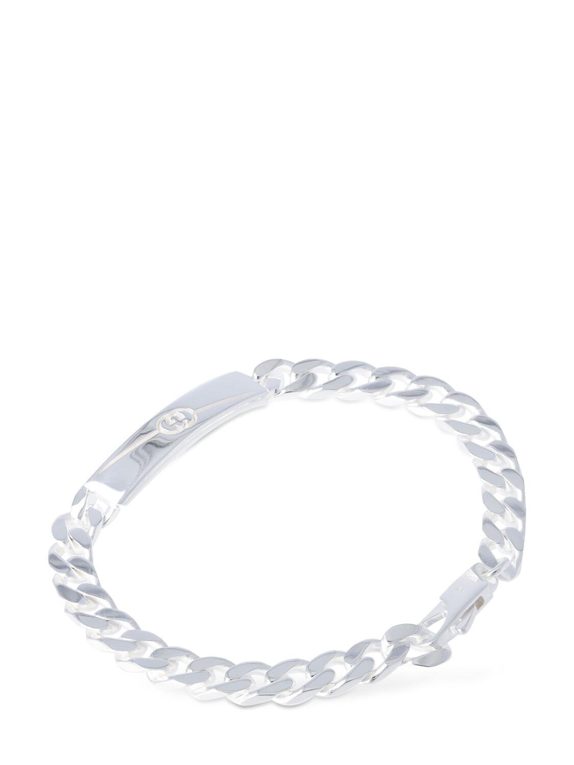 Shop Gucci Tag Sterling Silver Bracelet